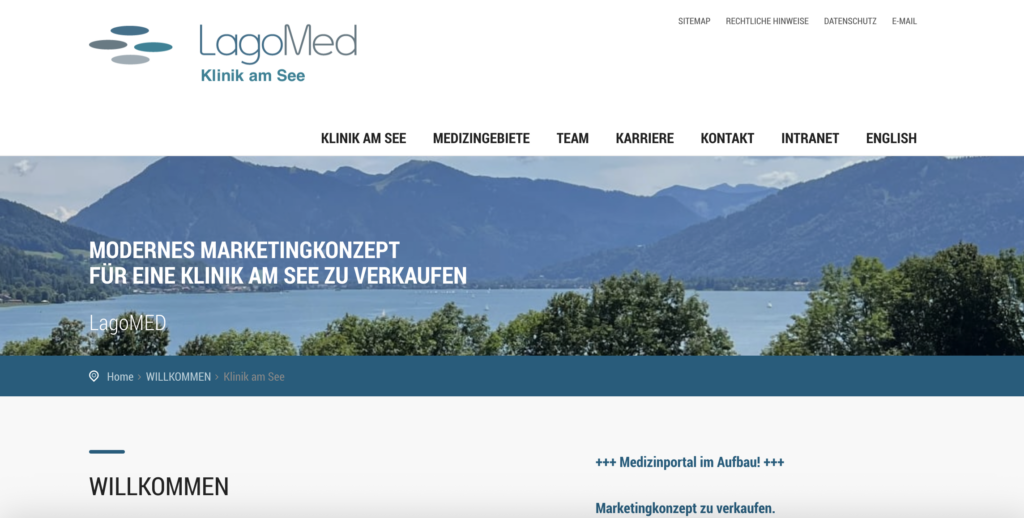LagoMED.de: Innovatives Marketingkonzept mit Medizinwebsite und Traffic-Booster-System + Premium-Domains